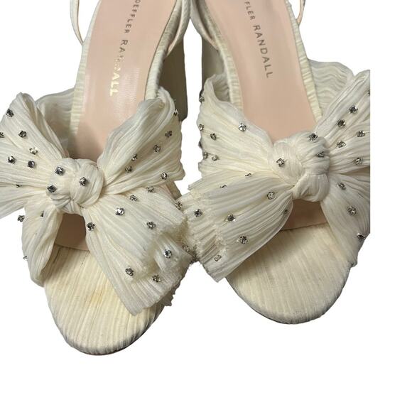 Loeffler Randall Camellia Pearl Rhinestone Pleated Heels sz 6B - Picture 4 of 16